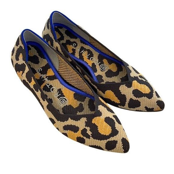 Rothy's Women's The Point Big Cat Animal Print Flats Shoes Size 6 - Picture 3 of 5